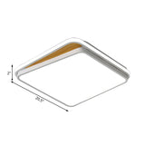 Modern Led Flush Mount Lighting Fixture - Brick Metal Design In White/Black Available White Or Warm