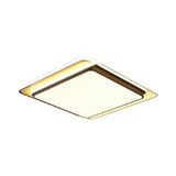 Modern Overlapping Square Flush Ceiling Light - Metal Led Black Mount Fixture White/Warm