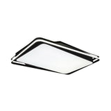 Black Geometrical Flush Mount Ceiling Lamp - Minimalist Led Metal Lighting In White/Warm Light
