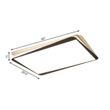 Simple Led Ceiling Flush Mount Light In White/Warm - Metal Rectangular Fixture