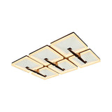 Minimalist Metal Led Ceiling Light Fixture With Splicing Square Design - 2/4/6 Heads Third Gear
