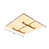 Minimalist Metal Led Ceiling Light Fixture With Splicing Square Design - 2/4/6 Heads Third Gear