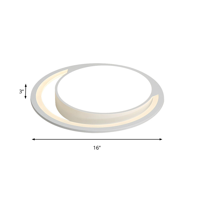 Nordic White Acrylic Round Flush Mount Ceiling Light Led For Bedroom Warm/White 16/19.5/23.5 Dia.