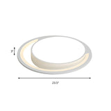 Nordic White Acrylic Round Flush Mount Ceiling Light Led For Bedroom Warm/White 16’/19.5’/23.5’ Dia.