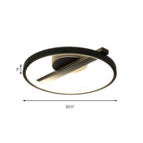 Modern Acrylic Ring Flush Mount Ceiling Light In Black/White/Blue For Living Room - Warm/White