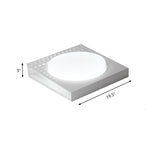 Iron Square Flush Mount Ceiling Light With Acrylic Shade In Nordic White/Black For Warm/White