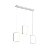 Modern Acrylic Cluster Pendant With 3 Lights Warm/White Lighting And Round/Linear Canopy -