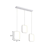 Modern Acrylic Cluster Pendant With 3 Lights Warm/White Lighting And Round/Linear Canopy -