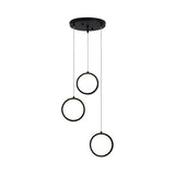 Modern Acrylic Cluster Pendant With 3 Lights Warm/White Lighting And Round/Linear Canopy -