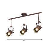 Antique Cylinder Track Light - Wrought Iron Ceiling Fixture For Coffee Shop