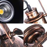 Antique Cylinder Track Light - Wrought Iron Ceiling Fixture For Coffee Shop