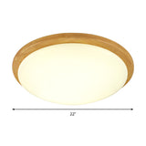 Japanese-Style Ceiling Mount Light With Domed Shade For Study Room - Acrylic Lamp In Warm/White