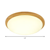 Japanese-Style Ceiling Mount Light With Domed Shade For Study Room - Acrylic Lamp In Warm/White