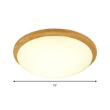 Japanese - Style Ceiling Mount Light With Domed Shade For Study Room - Acrylic Lamp In Warm/White