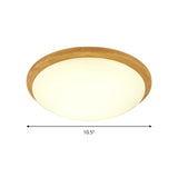Japanese-Style Ceiling Mount Light With Domed Shade For Study Room - Acrylic Lamp In Warm/White