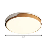 Modern Round Led Flush Mount Light For Dining Room In White