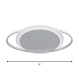 Saturn Led Flush Ceiling Light With Stylish Star Design Sleek Acrylic Fixture In White