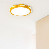 Flush Mount Macaron Led Ceiling Light With Acrylic Floral Shade - Ideal For Girls Bedroom