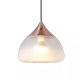 Modern Glass Pendant Light - Stout 1-Light Chrome/Gold/Rose Gold Hanging Design