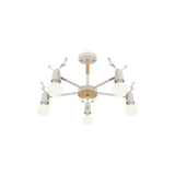 Kids Bedroom Semi Flush Ceiling Light With Modern Antler Decoration