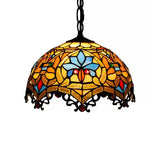 Stained Glass Ceiling Fixture For Dining Table With Victorian Style Hanging Lights