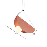 Contemporary Curved Hanging Pendant Light - Black/Grey Metal Suspension For Bedroom