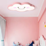 Smiling Cloud Ceiling Light - Childrens Nordic Style Acrylic Fixture Pink / 19.5 White