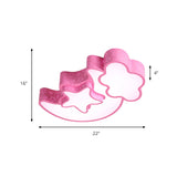Colorful Kids Cloud & Crescent Ceiling Light - Hallway Acrylic Candy Flush Mount