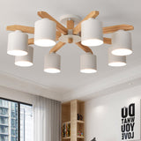 Cylindrical Semi Flush Mount Ceiling Light - Simple Style 3/5/6/8 Lights White Metal For Living Room