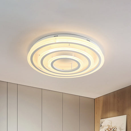 Contemporary Led Acrylic Hoop Ceiling Light In Warm/White - 18’/29.5’ Width