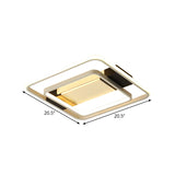 Nordic Led White Flush Mount Ceiling Light Fixture - 16.5/20.5 Acrylic Square Design For Bedroom