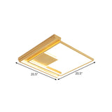 Modern Geometric Flush Mount Acrylic Led Gold Light Fixture - 16.5/20.5 W For Bedrooms