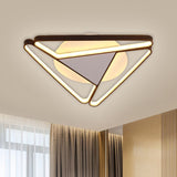 Nordic Led Flush Ceiling Light Acrylic Shade Black/White Triangle Mount Warm/White 19.5/29 W Black /