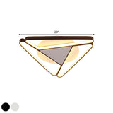Nordic Led Flush Ceiling Light Acrylic Shade Black/White Triangle Mount Warm/White 19.5/29 W