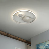 Geometric Led Ceiling Light Fixture Nordic Modern Flush Mount Lamp - 16/19.5 In Black/White