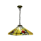 Bronze Chandelier With Hand-Cut Glass: Tapered 3-Light Pendant For Dining Room -