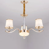Gold Opaque Glass Conic Pendant Lighting - Simple 3-Light Chandelier Fixture