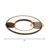 Nordic Led Flushmount Ceiling Light - Round Black Acrylic Flush Fixture In Warm/White Lighting