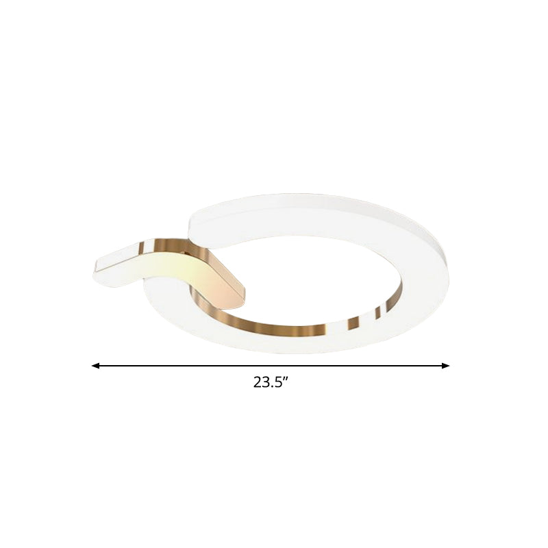 Modern Flush Mount Led Ceiling Lamp In Gold - Simple Circle Design 16/23.5 Metallic Finish