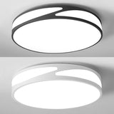 Nordic Monochrome Flush Mount Led Ceiling Light - Slim Panel Round Acrylic 18/21.5 Inch Wide