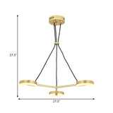 Modern Metal Led Gold Hanging Chandelier For Living Room