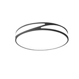 Nordic Monochrome Flush Mount Led Ceiling Light - Slim Panel Round Acrylic 18/21.5 Inch Wide