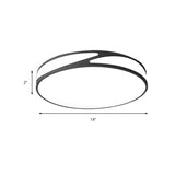 Nordic Monochrome Flush Mount Led Ceiling Light - Slim Panel Round Acrylic 18/21.5 Inch Wide