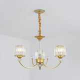 Modern Gold Crystal Block Chandelier - Barrel Dining Room Lighting 3/6 Suspended Pendant Lights