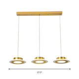 Contemporary Led Gold Chandelier - Round Acrylic Pendant Light Fixture In Warm/White