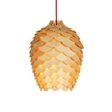 Rustic Wooden Pine Cone Suspension Light Fixture - Countryside Charm 12’/15’ Diameter 1-Light