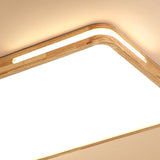 Japanese Style Wood And Acrylic Led Square Flush Ceiling Lamp In Beige - 16’/19.5’ Wide