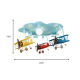 Contemporary Cloud & Glider Semi Flush Mount Ceiling Light For Kindergarten