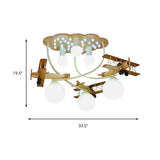 Contemporary Cloud & Glider Semi Flush Mount Ceiling Light For Kindergarten