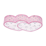 Modern Pink Led Flush Lamp: Heart-Shaped Ceiling Fixture With Acrylic Shade